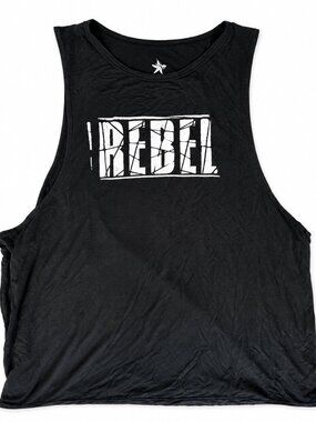 Rebel Athletic Unisex Large Black Graphic Muscle Tank